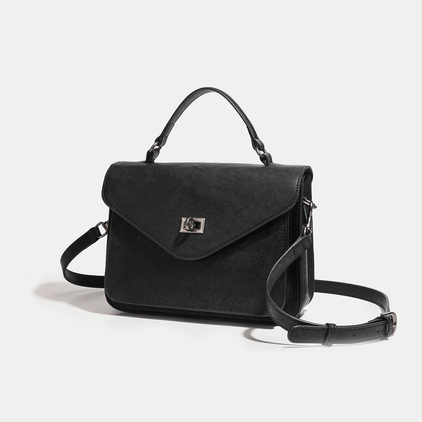Retro Geometric Envelope Genuine Leather Messenger Clutch Bag