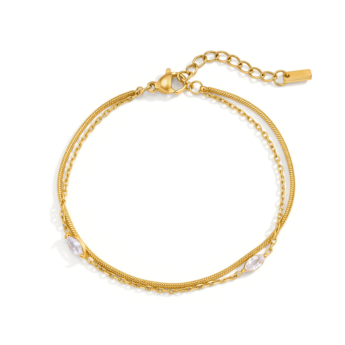Dual Silhouette Marquise Element Layering Bracelet