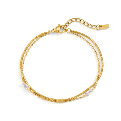 Dual Silhouette Marquise Element Layering Bracelet