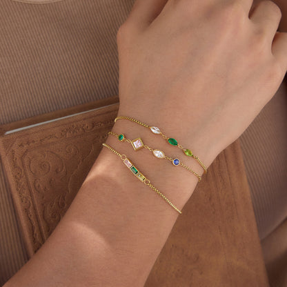 Ethereal Kaleidoscope Geometric Charm Stacking Bracelet