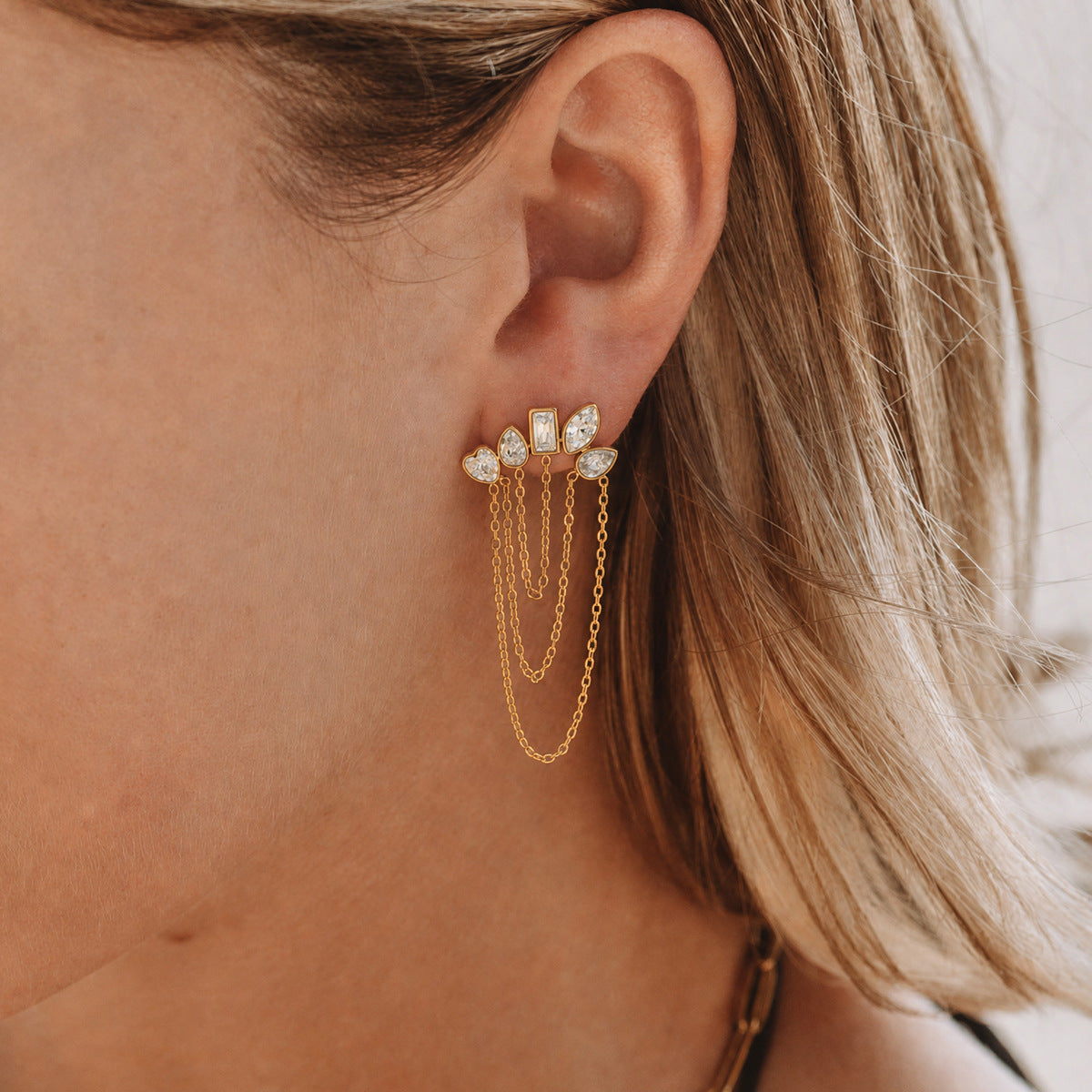 Luxury Majestic Geometric Draped Tiered Arch Earrings