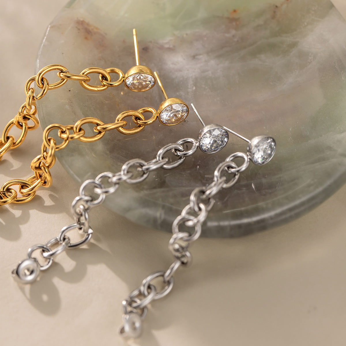 Modern Luxury Bold Cable Chain Statement Earrings