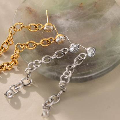Modern Luxury Bold Cable Chain Statement Earrings