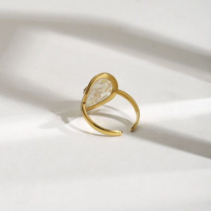 Sculpted Shell Coastal Charm Ring