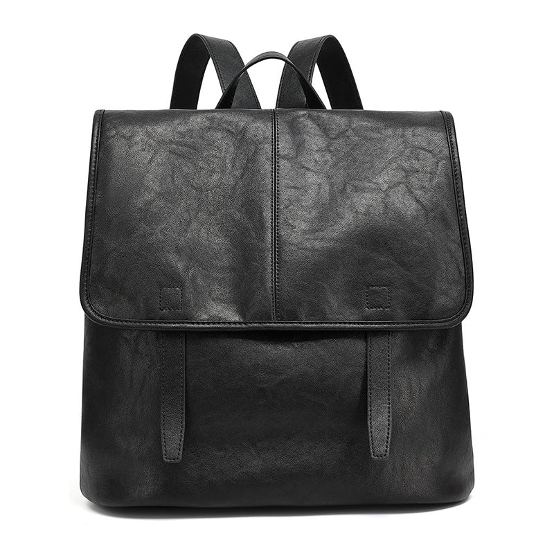 Vintage Casual Genuine Leather Flap Backpack