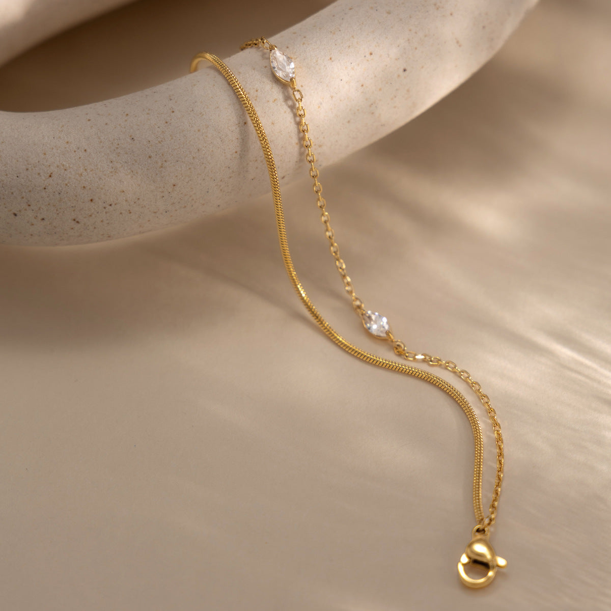 Dual Silhouette Marquise Element Layering Bracelet