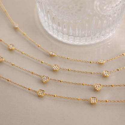 Modern Luxury Delicate Pavé Station Bracelet
