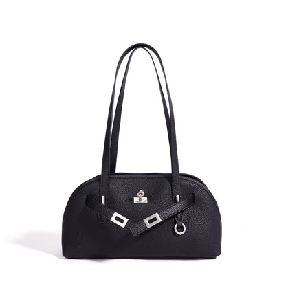 Vibrant Genuine Leather Large Capacity Half-Moon Clutch Bag
