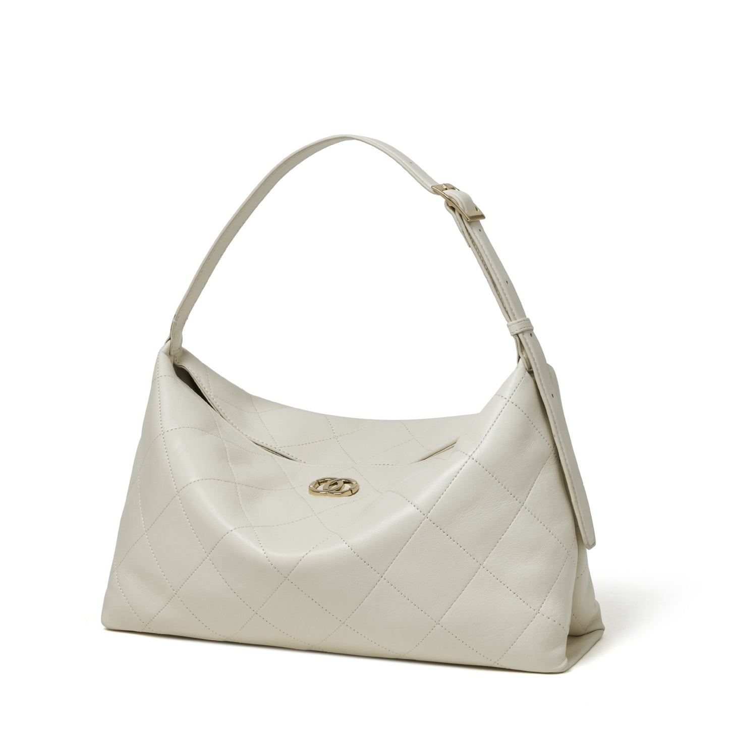 Elegant Quilted Sheepskin Leather Hobo Clutch Bag