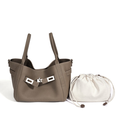 Casual Genuine Leather Mini Bucket Clutch Bag
