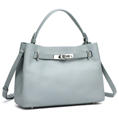 Sleek Genuine Leather Satchel Clutch Bag