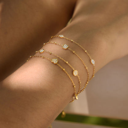 Modern Luxury Delicate Pavé Station Bracelet