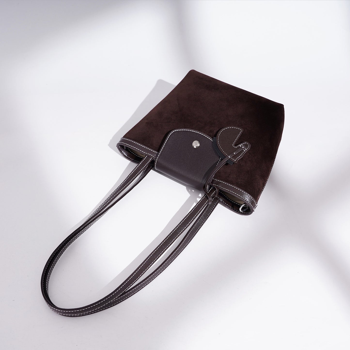 Urban Suede Genuine Leather Mini Tote Clutch Bag