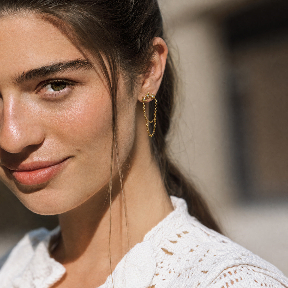 Chic Radiant Starlet Cluster Slender Tiered Drape Fringe Earrings