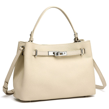 Sleek Genuine Leather Satchel Clutch Bag