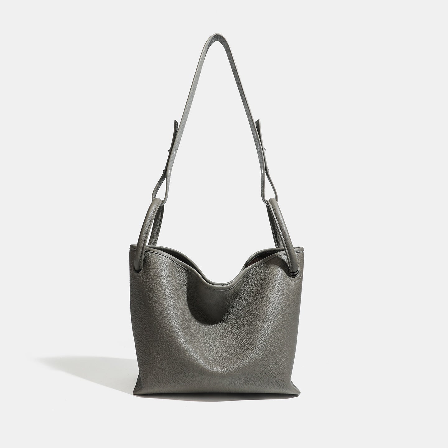 Timeless Large Capacity Soft Genuine Leather Bucket Shoulder Bag