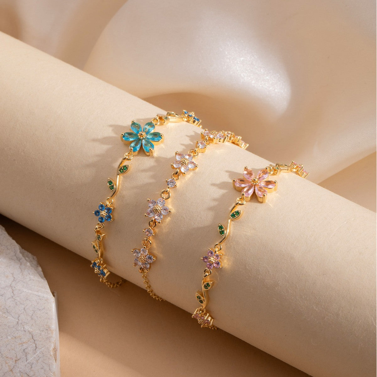 Flora Harmony Whimsical Luxury Charm Bracelet