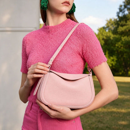 Graceful Genuine Leather Saddle Messenger Clutch Bag