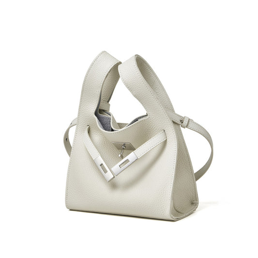 Classic Genuine Leather Chic Daily Crossbody Bucket Bag