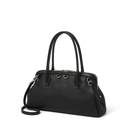 Defined Genuine Leather Boston Clutch Bag