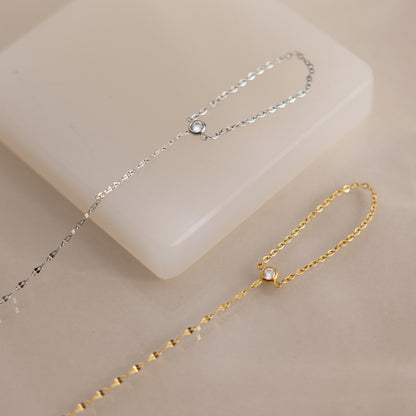 Ethereal Cascade Geometric Minimalist Finger Ring Bracelet