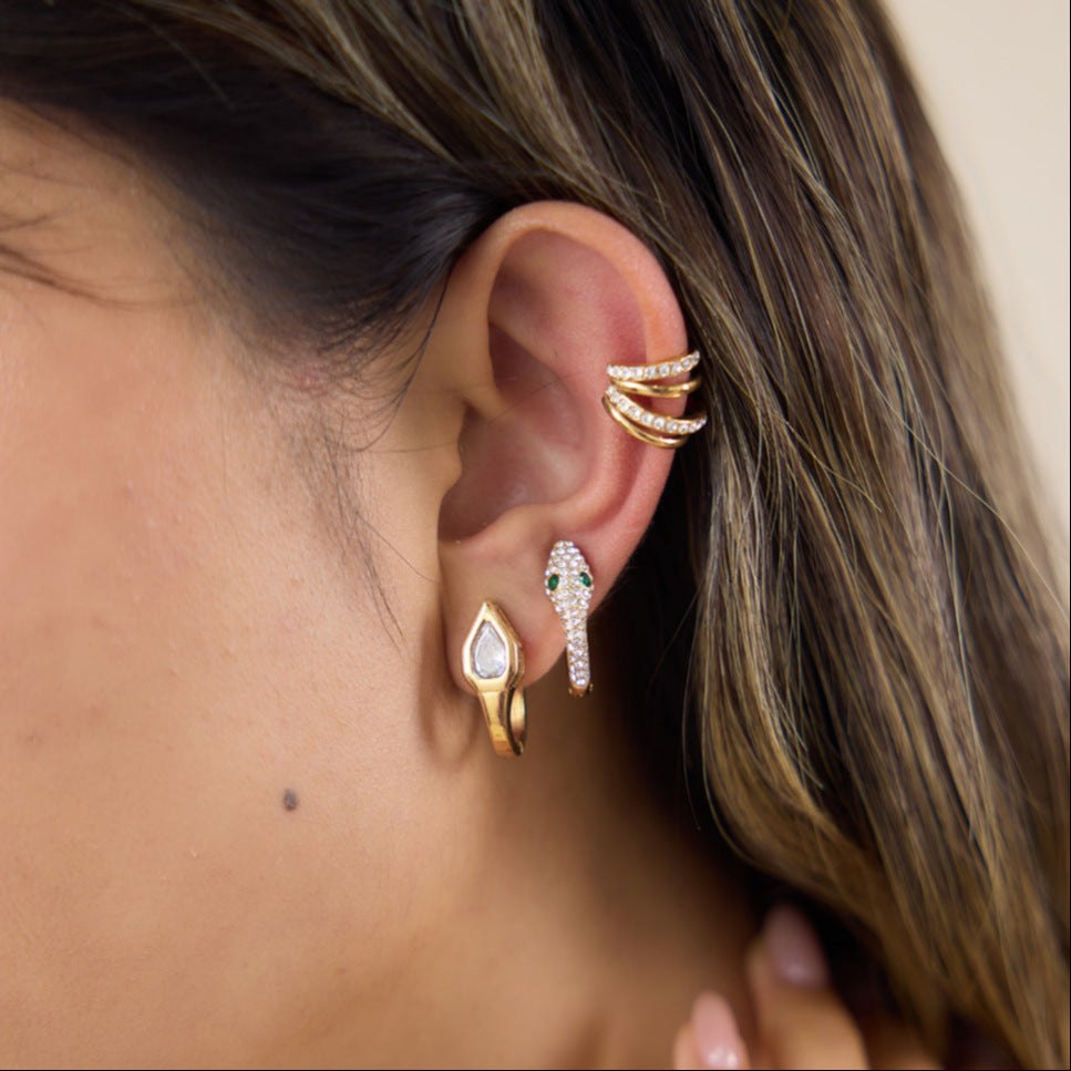 Elegant Glamorous Wild Silhouette Exotic Huggie Earrings