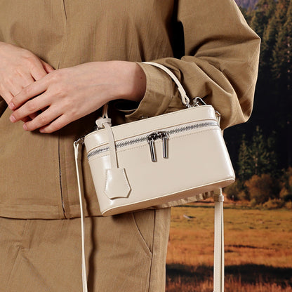 Minimalist Genuine Leather Square Box Clutch Bag