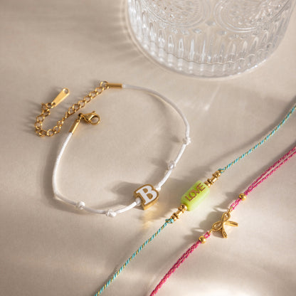 Bohemian Riviera Silk Cord Charm Bracelet