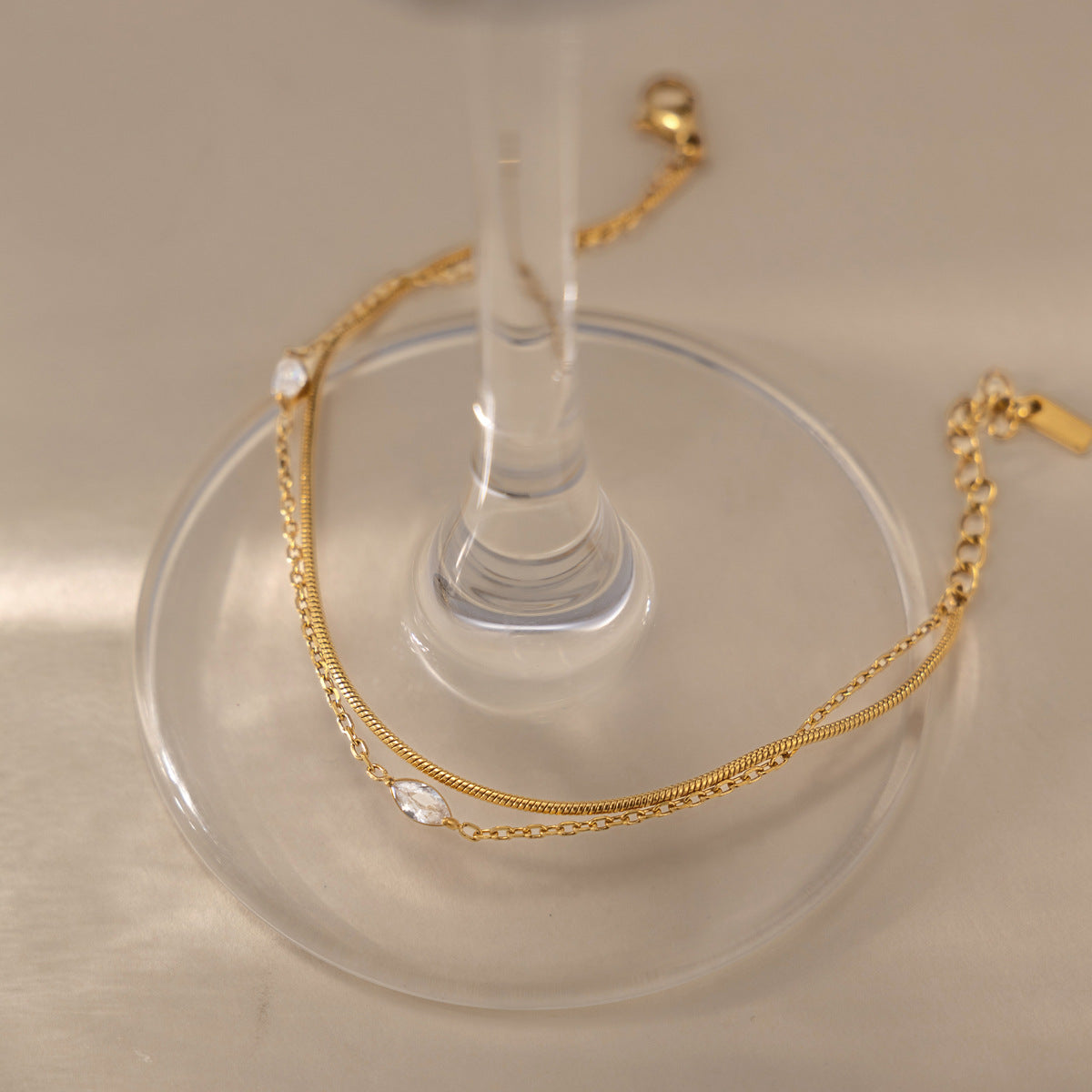 Dual Silhouette Marquise Element Layering Bracelet
