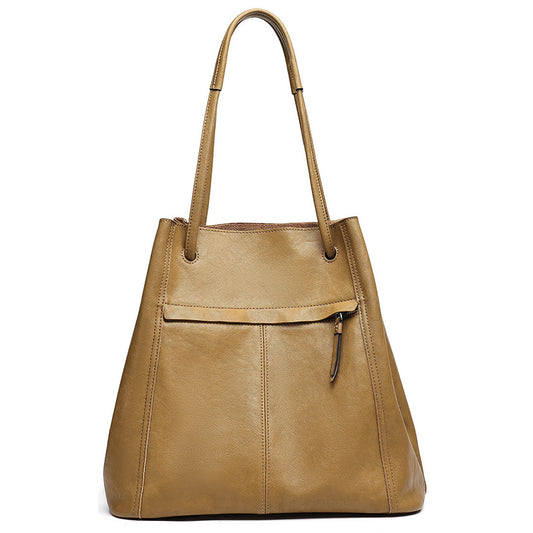 Artisanal Soft Genuine Leather Tote Clutch Bag