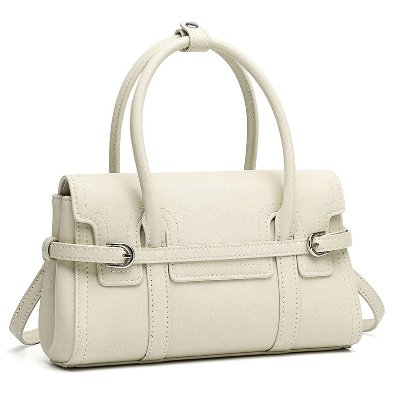 Sleek Genuine Leather Flap Satchel Clutch Bag