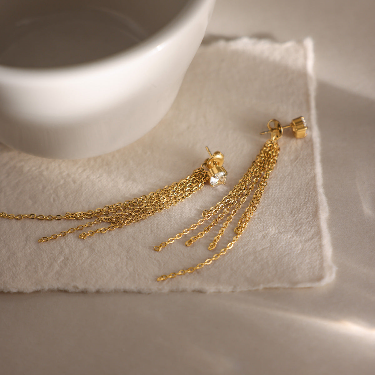 Luxury Majestic Fluid Cascading Tassel Drop Earrings