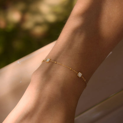 Modern Luxury Delicate Pavé Station Bracelet