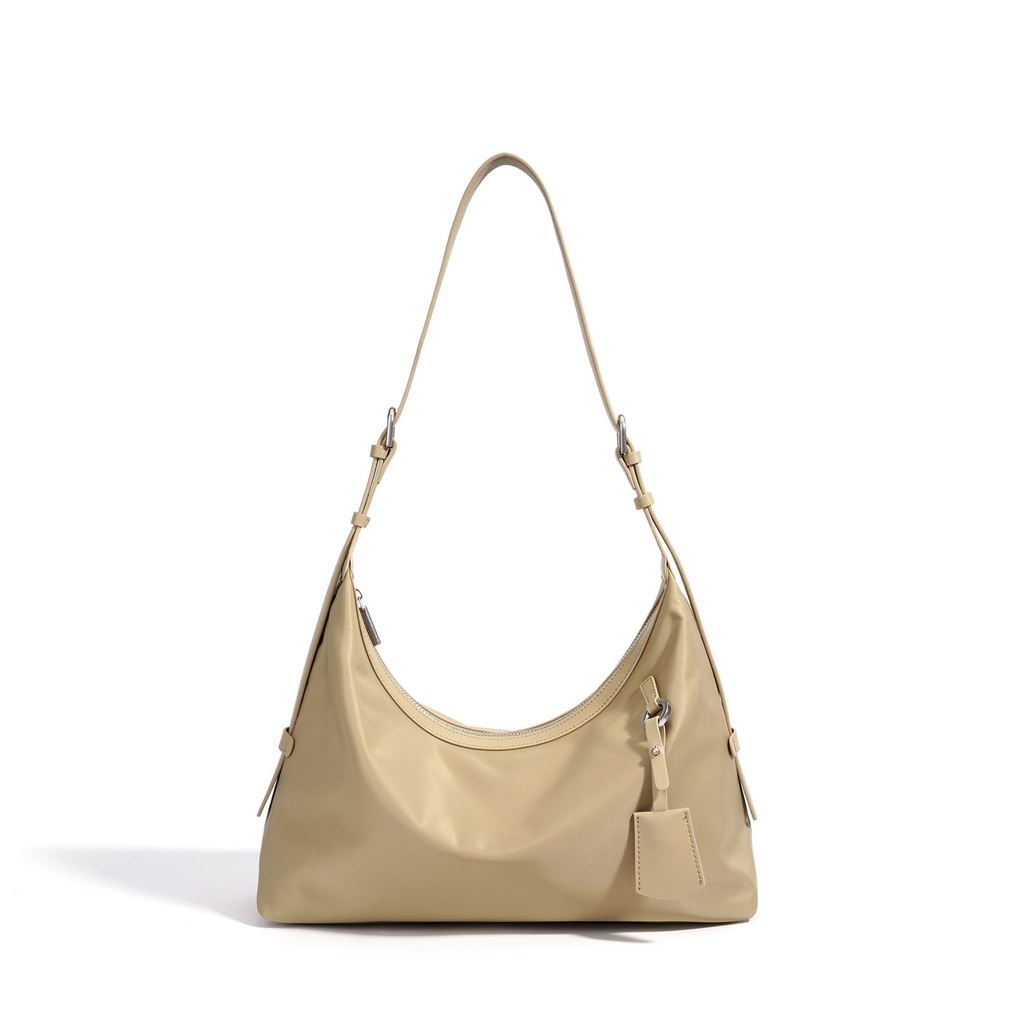 Slouchy Crescent Nylon Hobo Clutch Bag