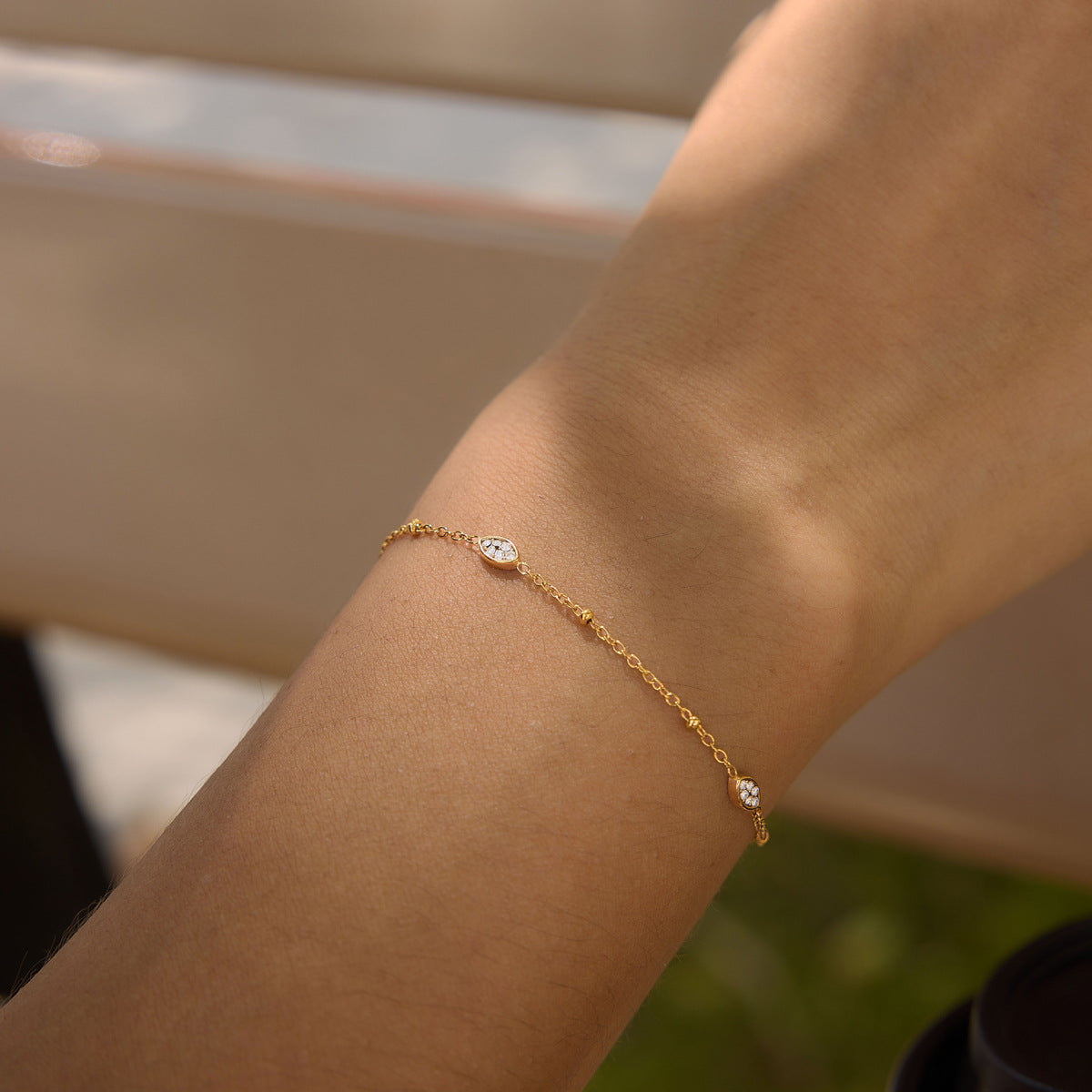 Modern Luxury Delicate Pavé Station Bracelet