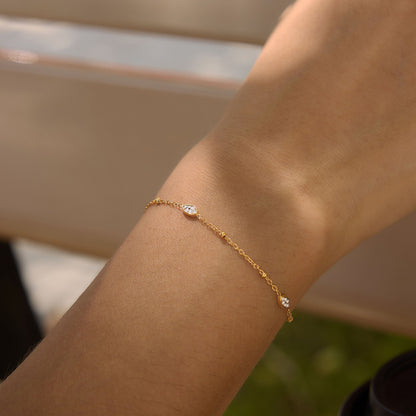 Modern Luxury Delicate Pavé Station Bracelet