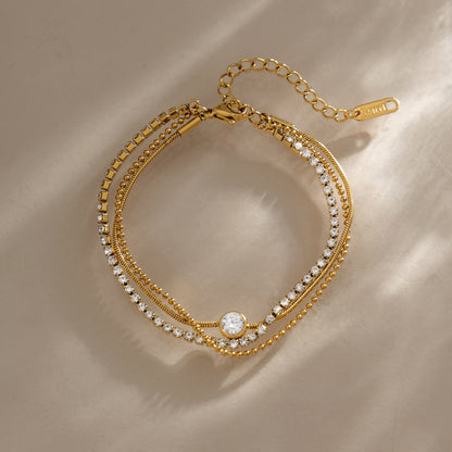 Luminary Layered Celestial Tennis Stacking Bracelet
