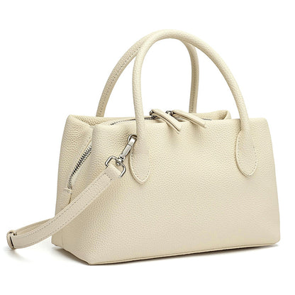 Antique Pebbled Genuine Leather Mini Tote Clutch Bag