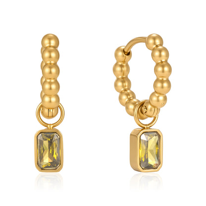 Luxury Vintage Ribbed Beaded Champagne Charm Earrings