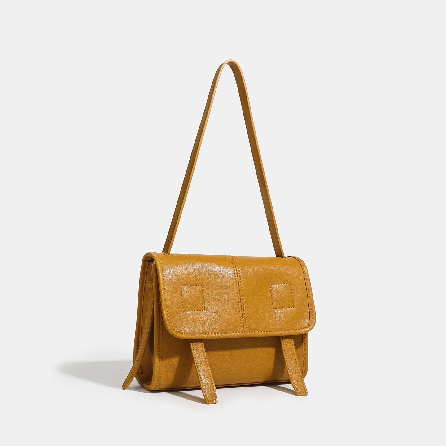 Minimalist Texture Flap Genuine Leather Shoulder Messenger Bag