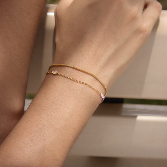 Dual Silhouette Marquise Element Layering Bracelet