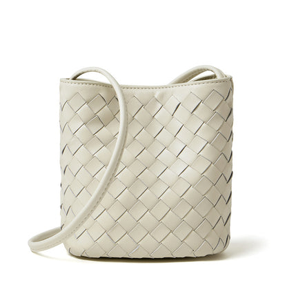 Handgefertigte gewebte Premium-weiche Echtleder-Schafsfell-Umhänge-Bucket Bag