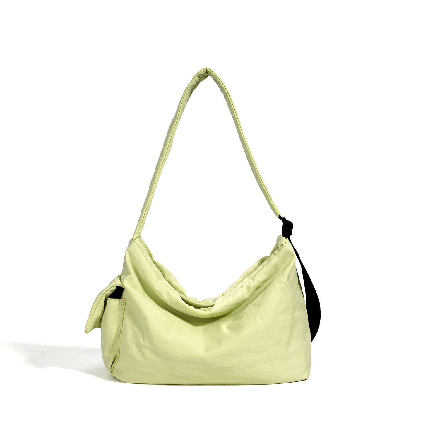 Minimalist Slouchy Nylon Shoulder Clutch Bag