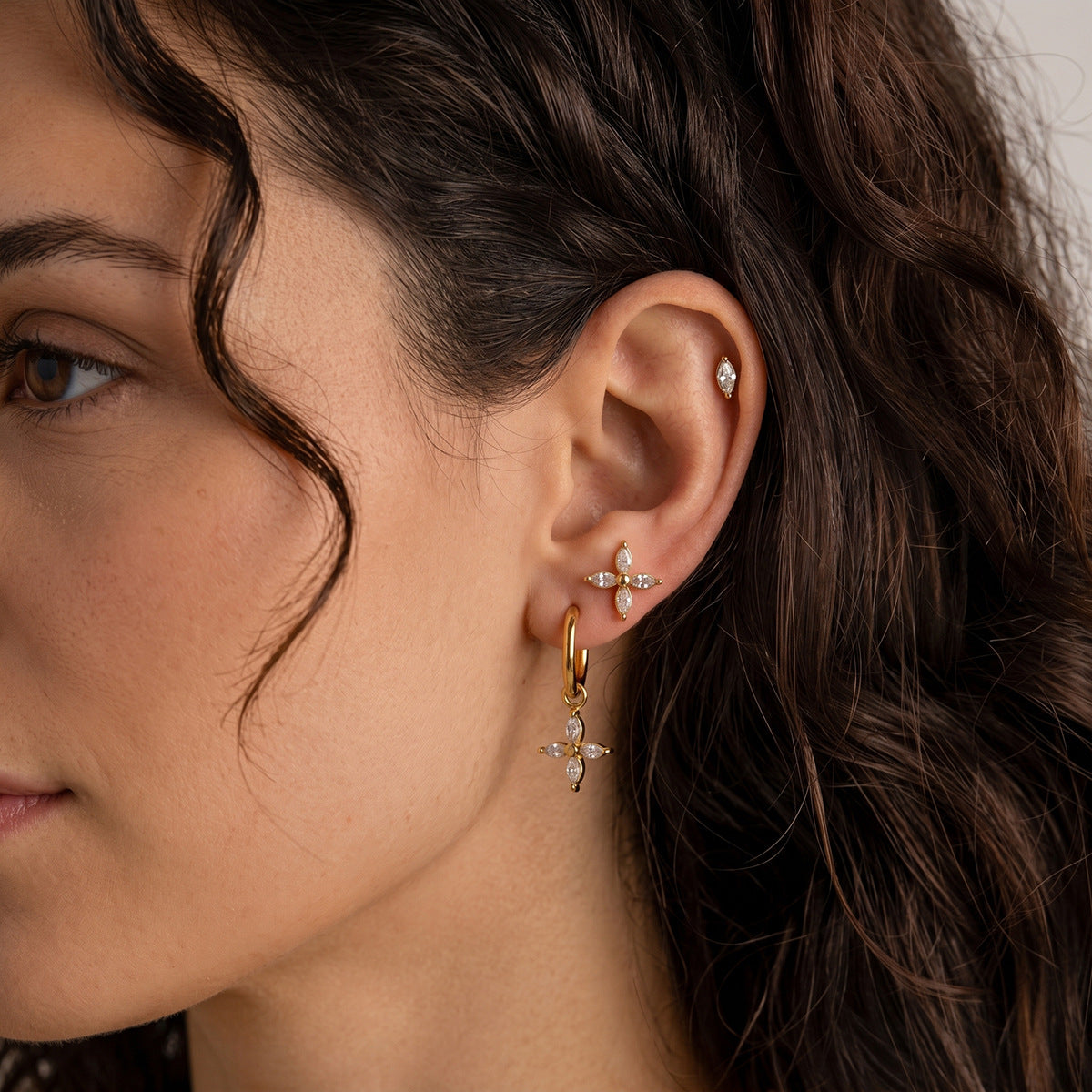 Elegant Radiant Marquise Blossom Earrings Set