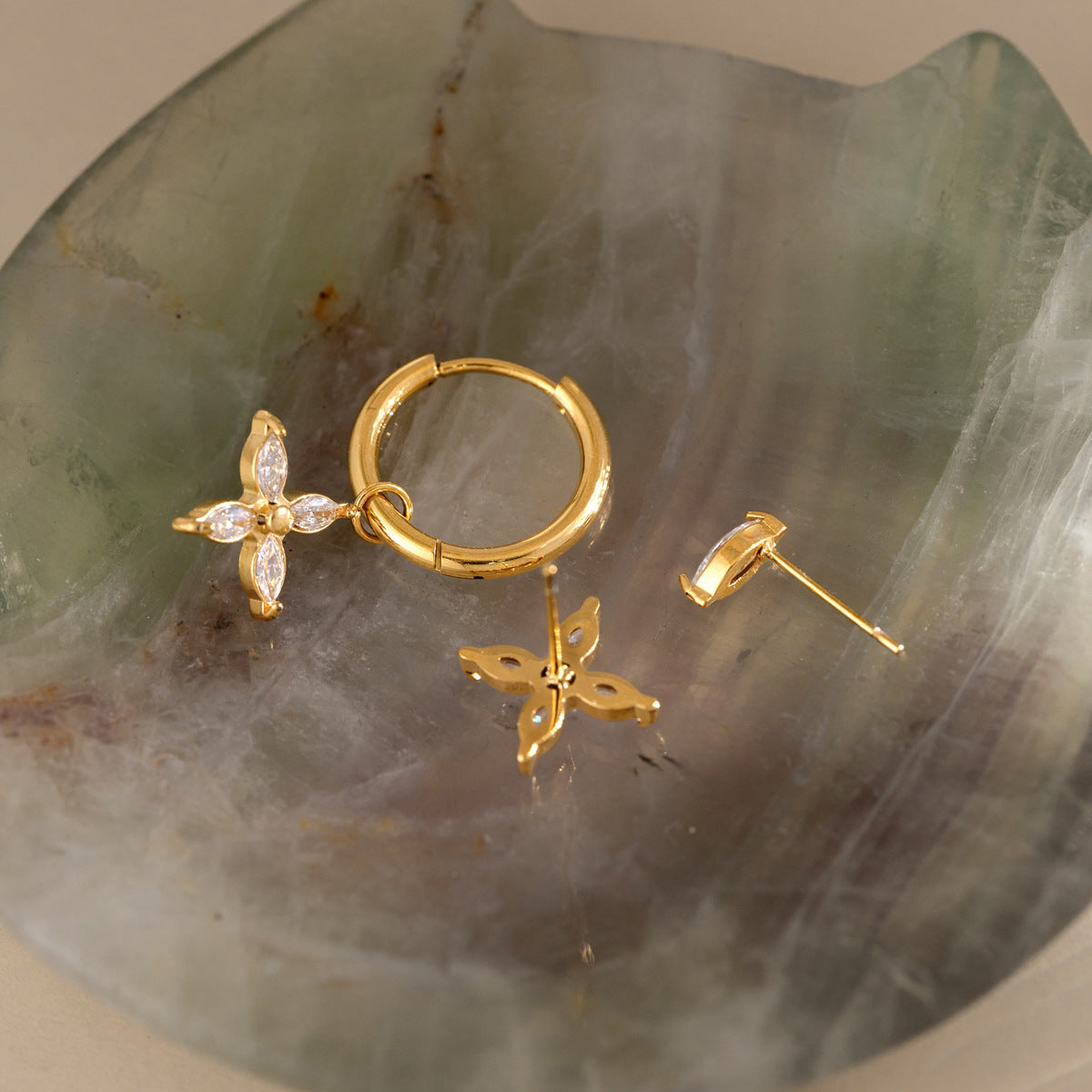 Elegant Radiant Marquise Blossom Earrings Set