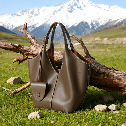 The Artisan Weave Genuine Leather Hobo Tote Bag with Detachable Strap