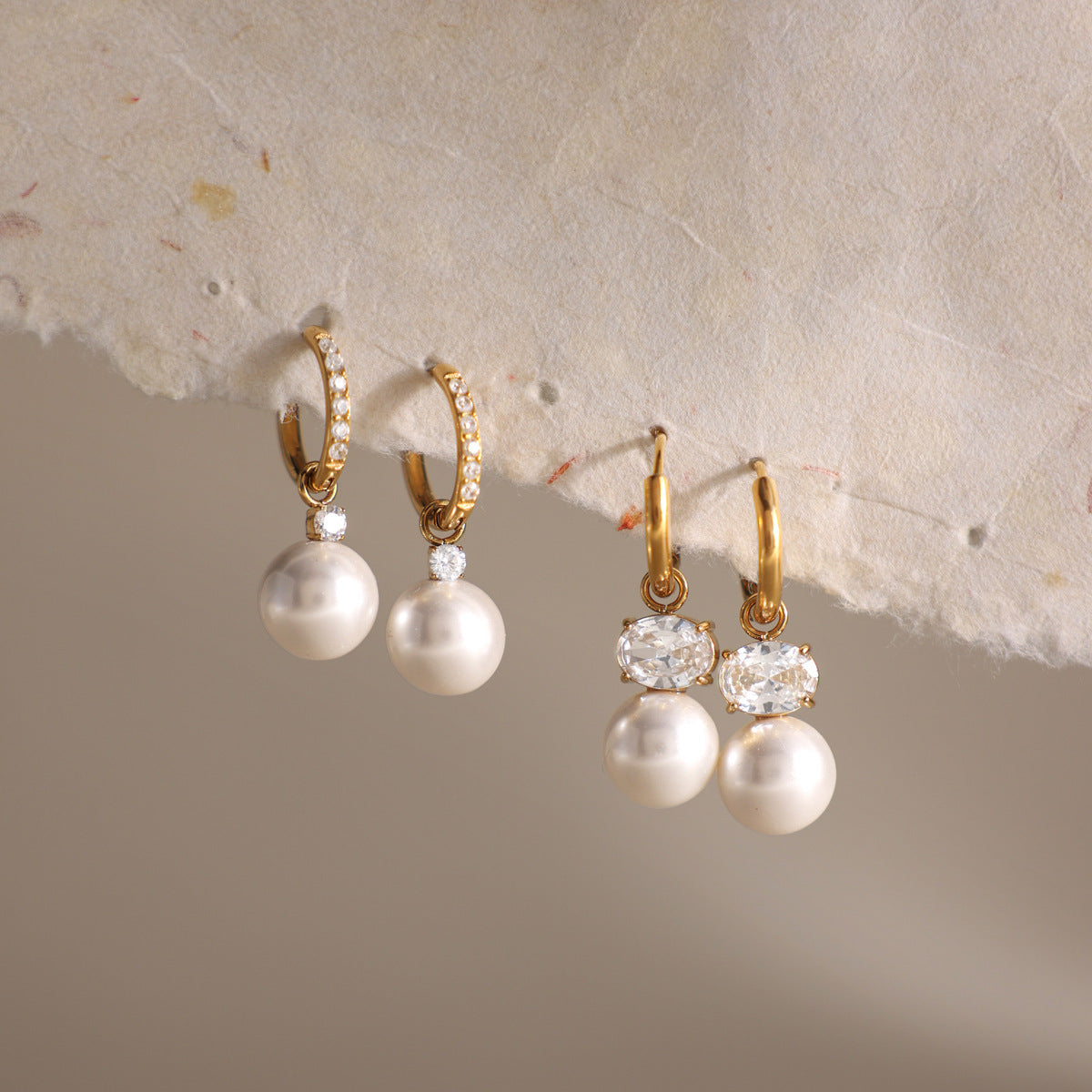 Luxury French Vintage Interlocking Solitaire Radiant Earrings