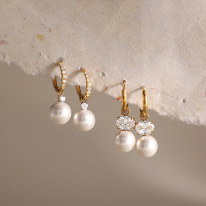 Luxury French Vintage Interlocking Solitaire Radiant Earrings