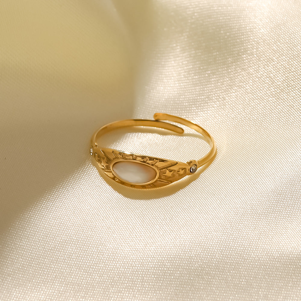 Anillo retro de acero inoxidable francés