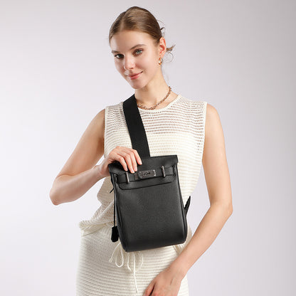 Minimalist Genuine Leather Sling Chest Bag